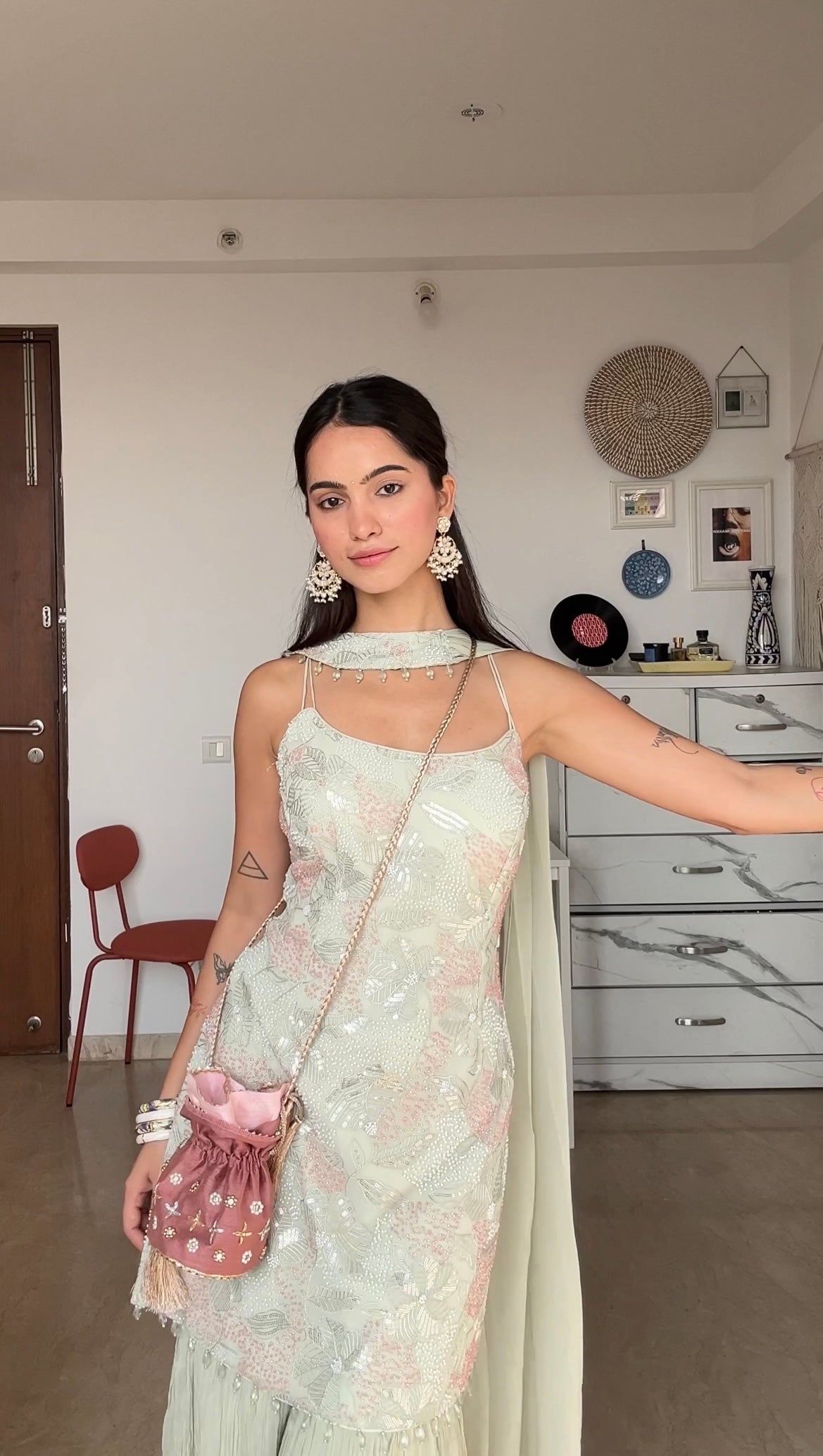 Green and Pink Sharara