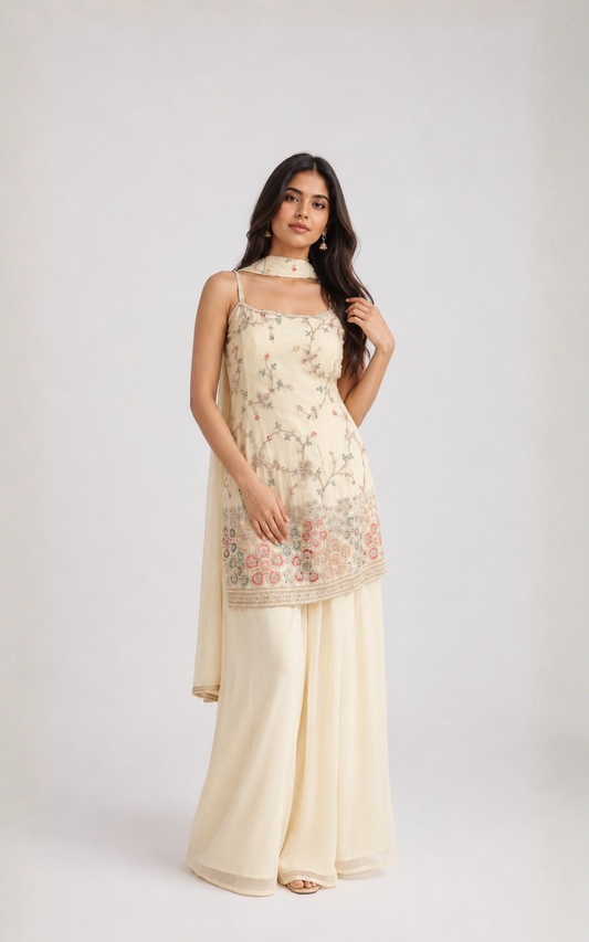 Vanilla Vine Sharara Set