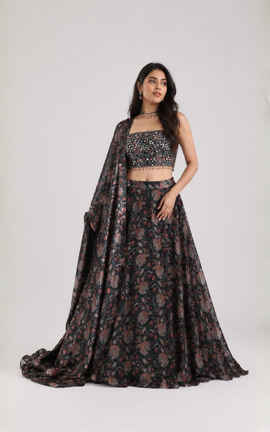 Emerald Twilight Lehenga Set