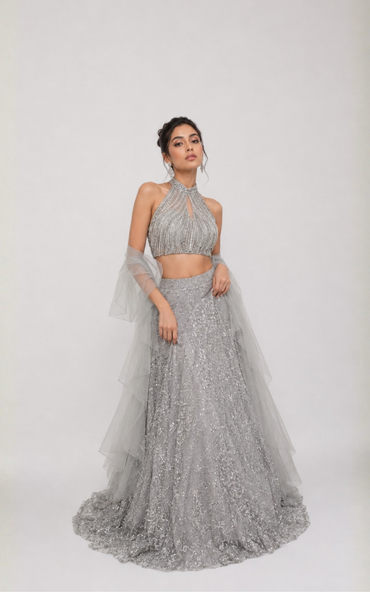 Silver Moonlight Lehenga Set