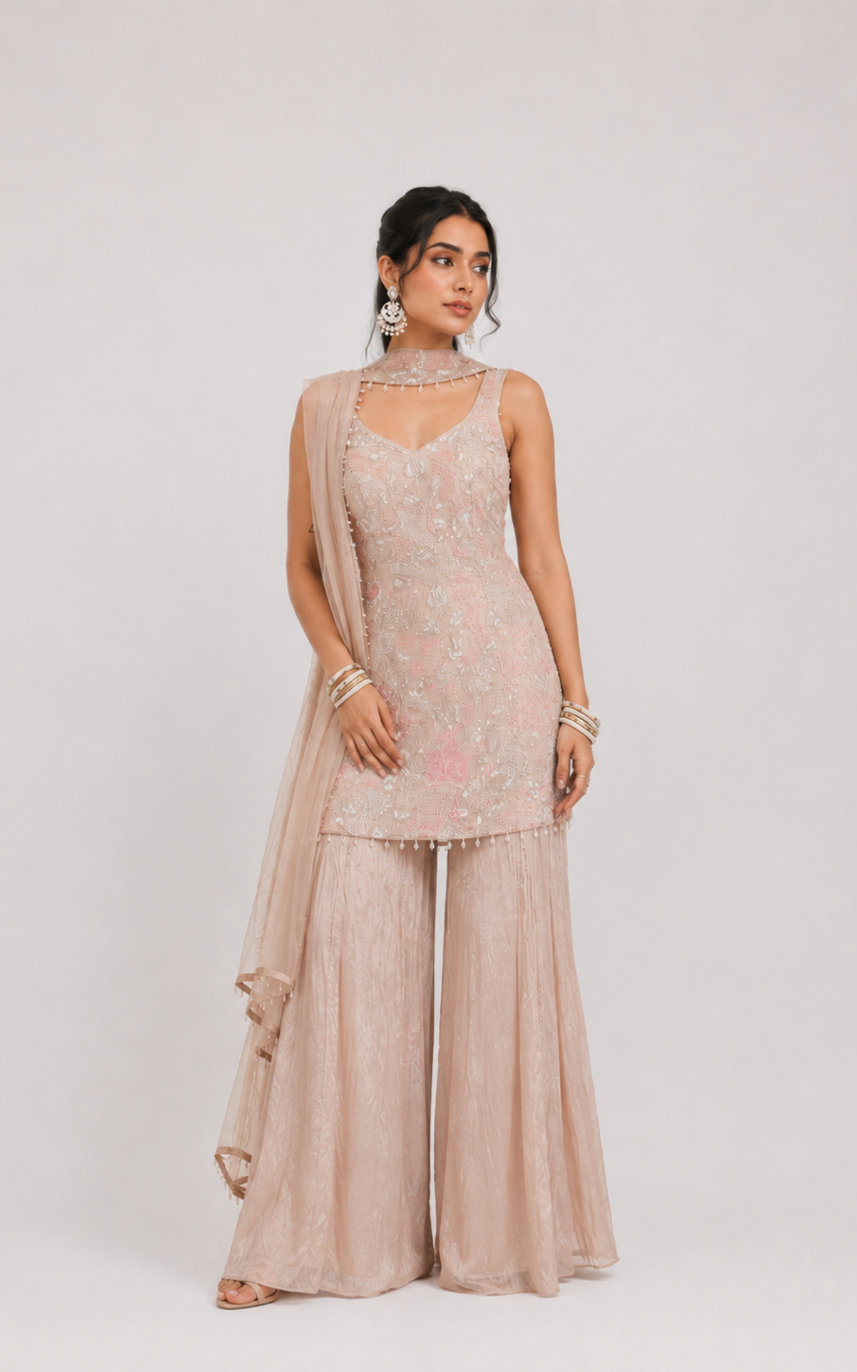 Blush Petal Sharara set