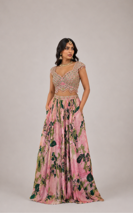 Blush Garden Lehenga Set