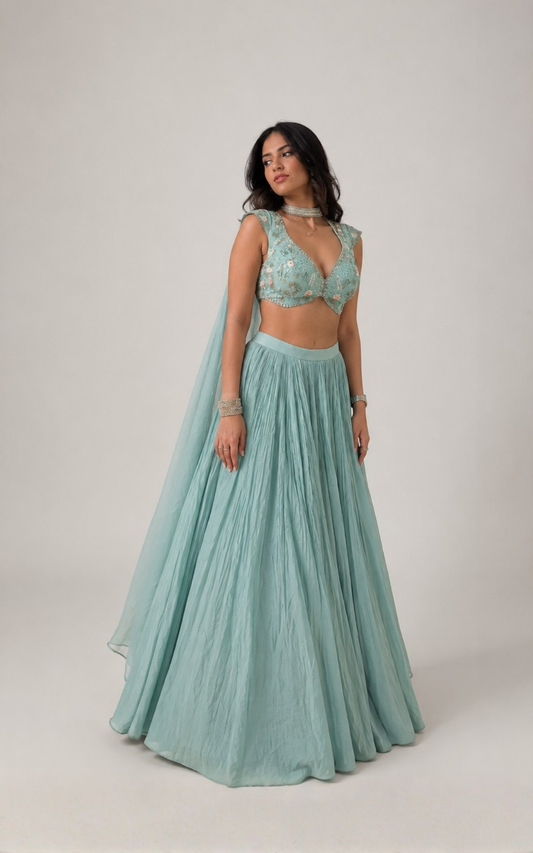 Teal Horizon Lehenga Set