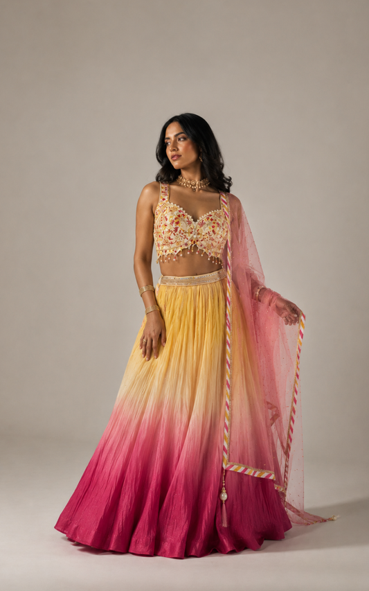 Pink Sunset Lehenga Set