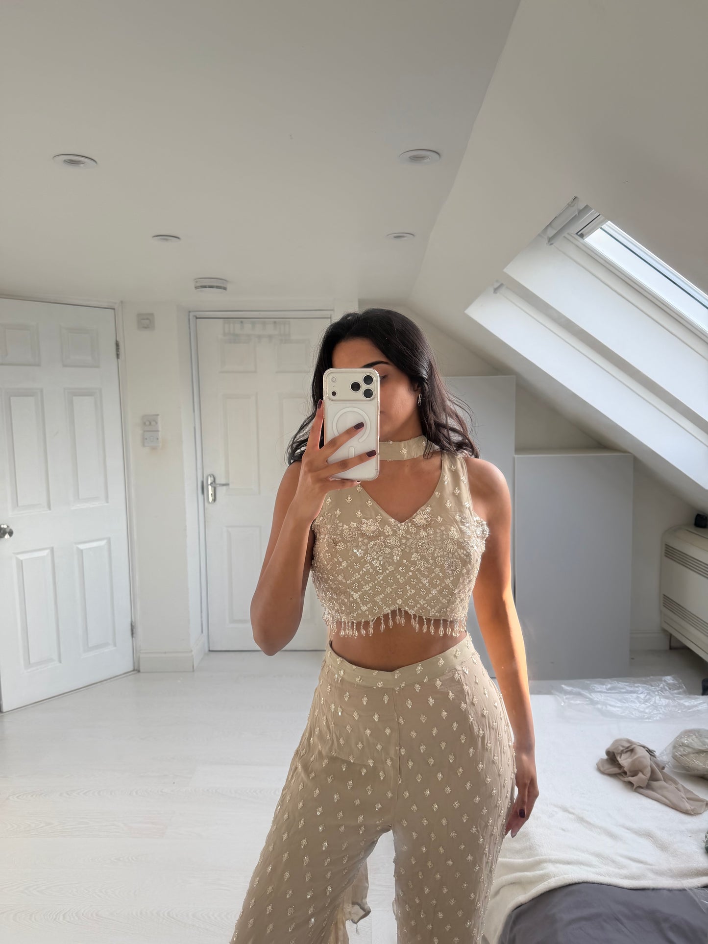 Champagne Muse Sharara Set