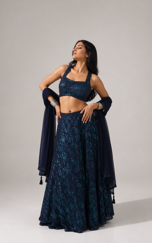 Sapphire Midnight Lehenga Set
