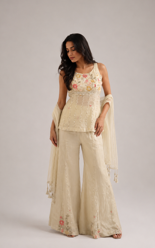 Buttercream Bloom Sharara Set