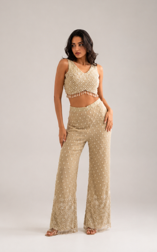 Champagne Muse Sharara Set