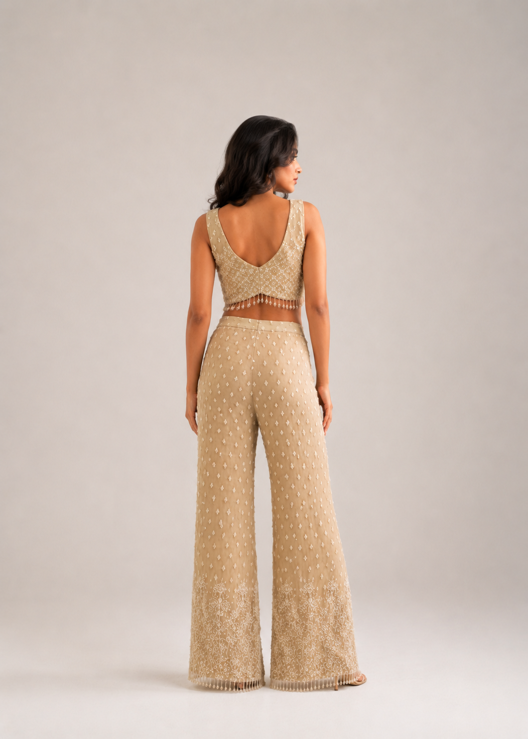 Champagne Muse Sharara Set