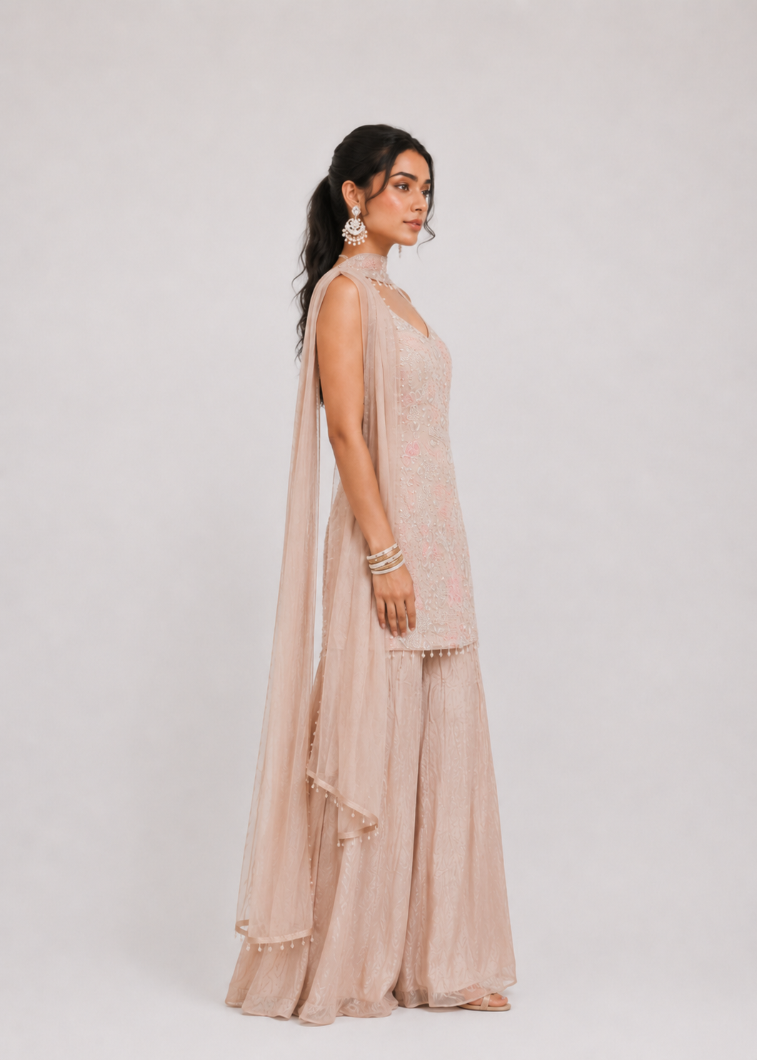 Blush Petal Sharara set