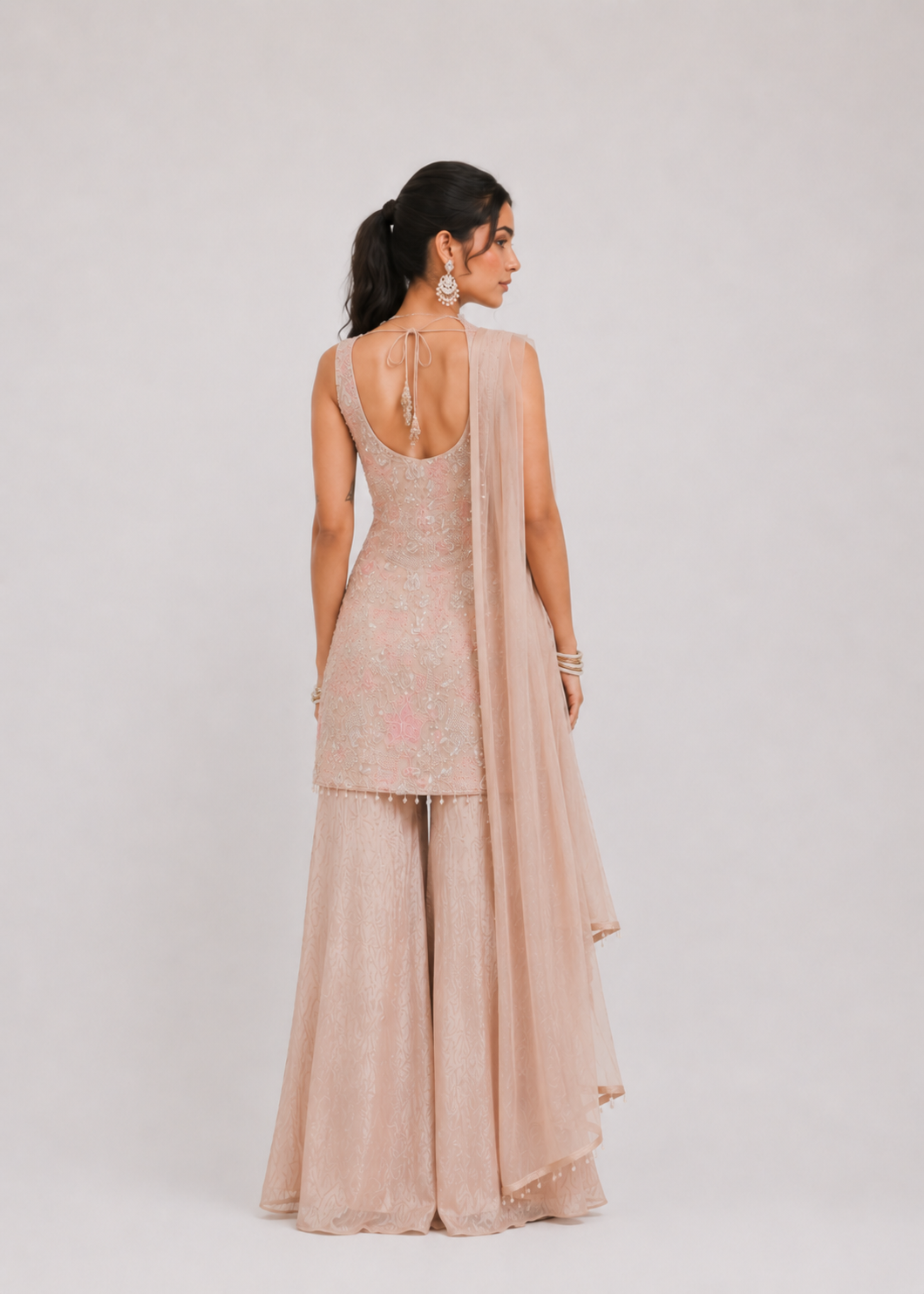 Blush Petal Sharara set
