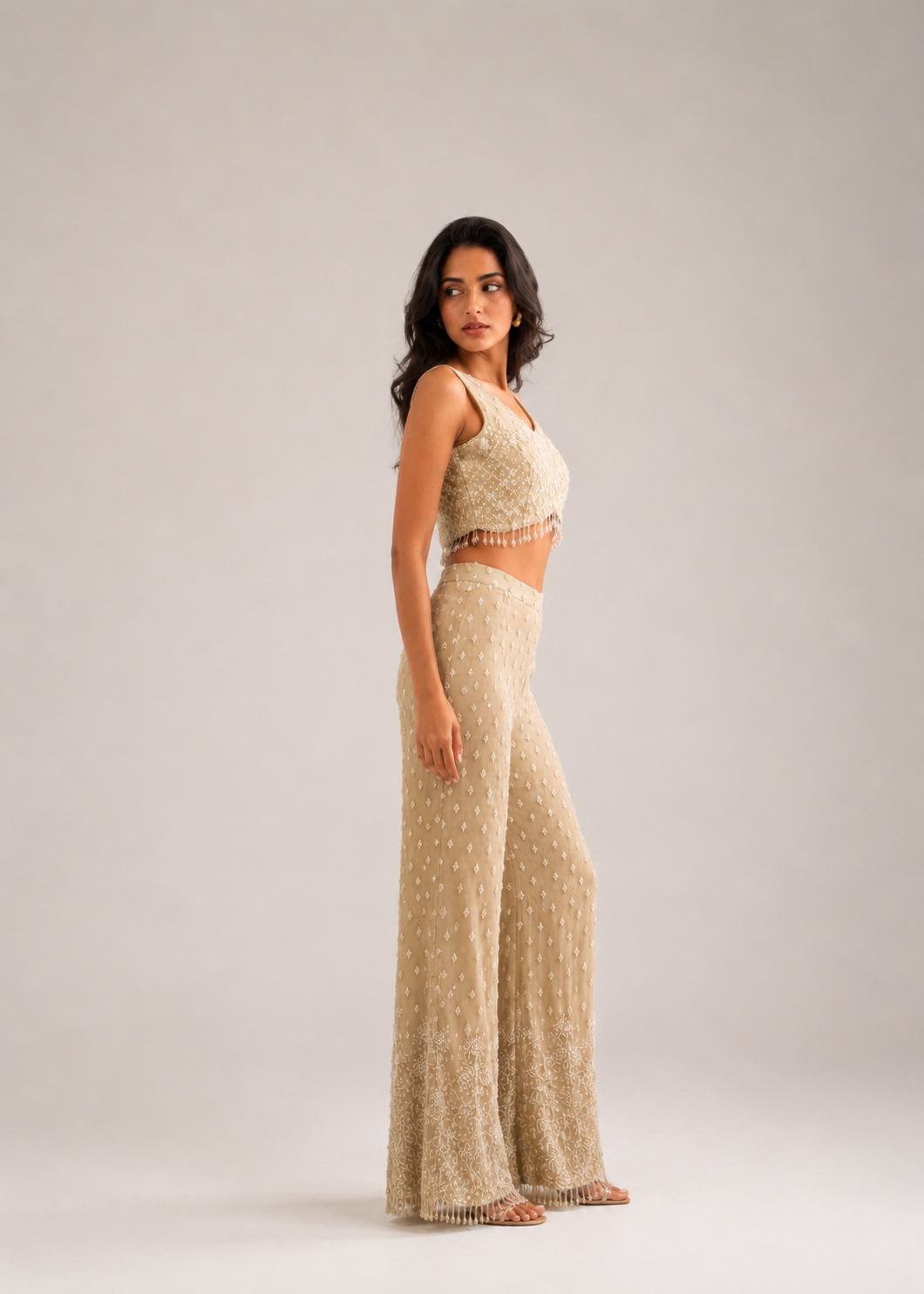 Champagne Muse Sharara Set