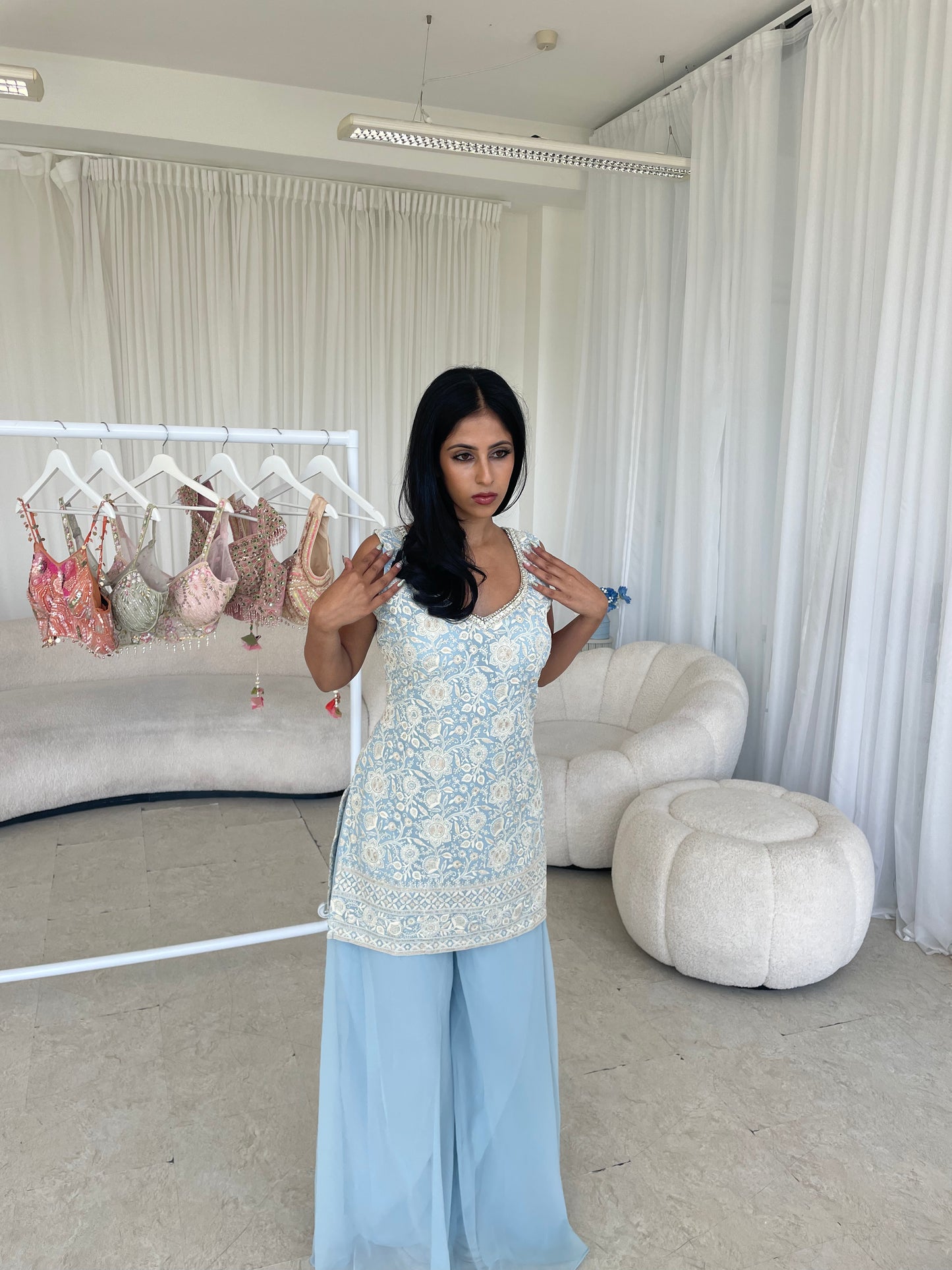 Baby Blue Sharara Set