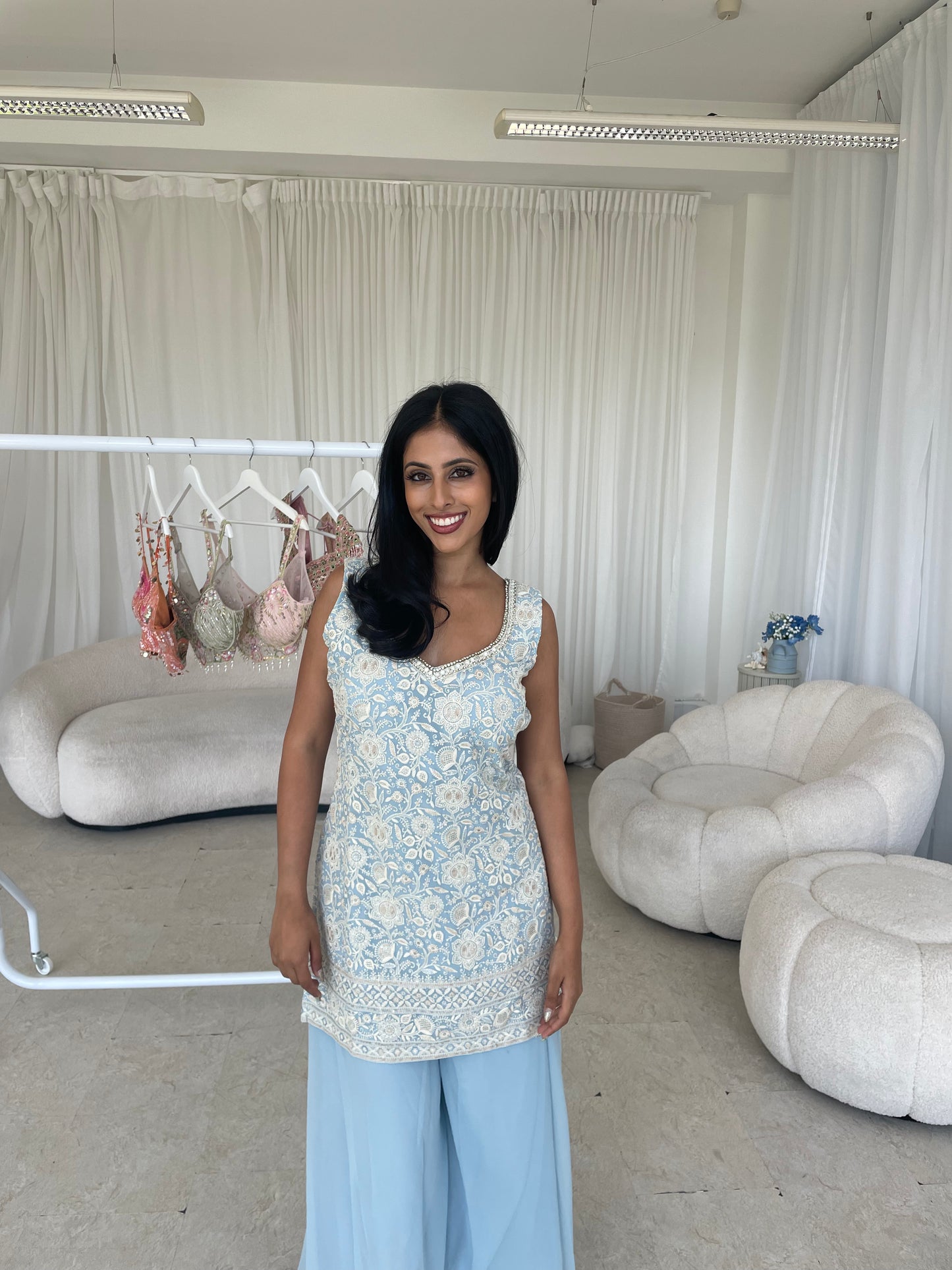 Baby Blue Sharara Set