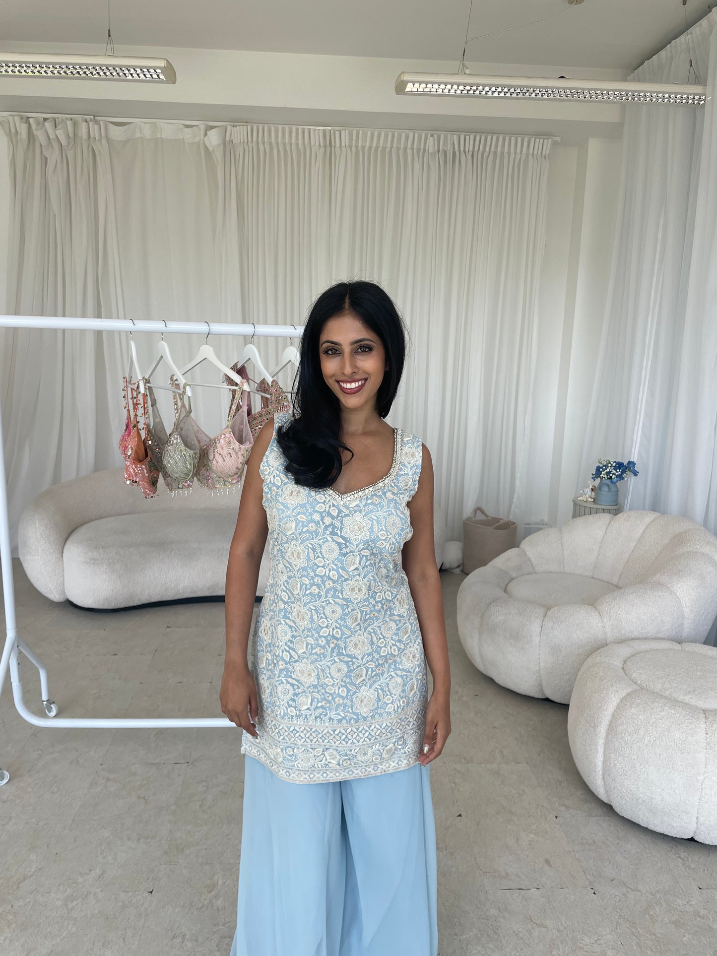 Baby Blue Sharara Set