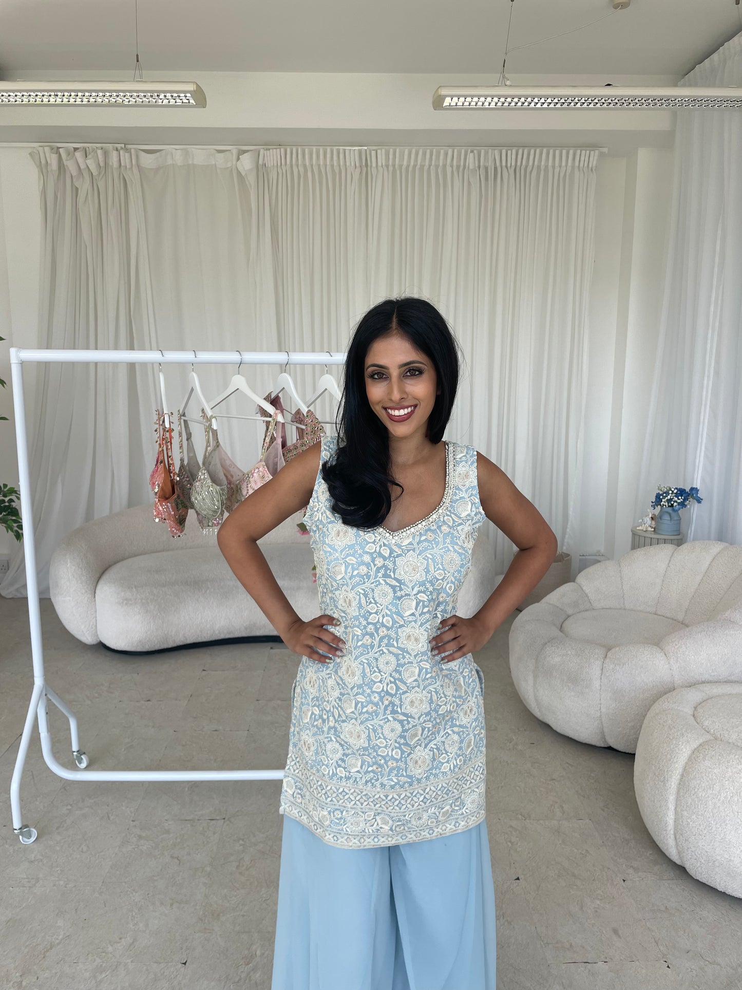Baby Blue Sharara Set