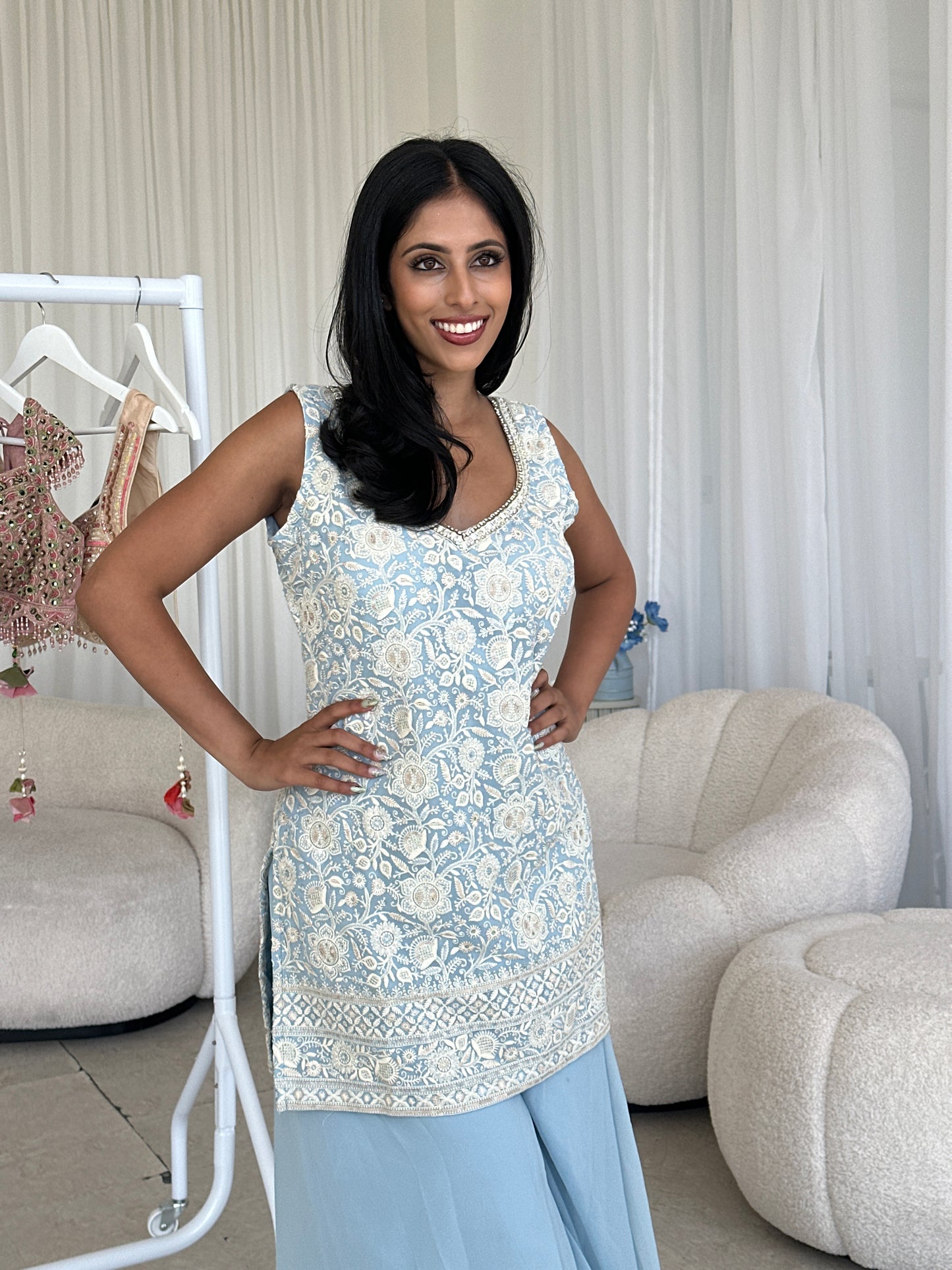 Baby Blue Sharara Set